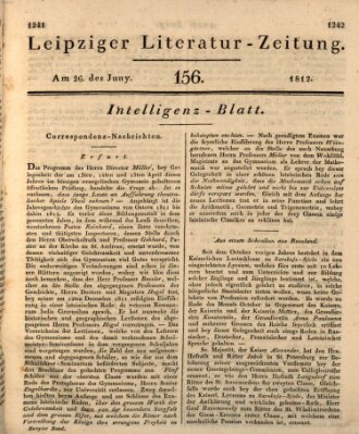 Leipziger Literaturzeitung Freitag 26. Juni 1812