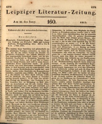 Leipziger Literaturzeitung Dienstag 30. Juni 1812