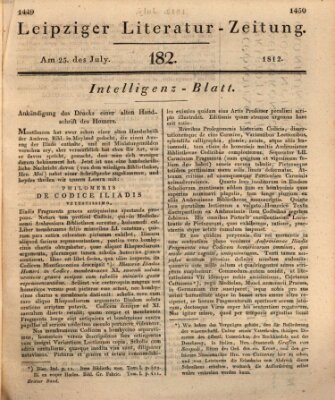 Leipziger Literaturzeitung Samstag 25. Juli 1812