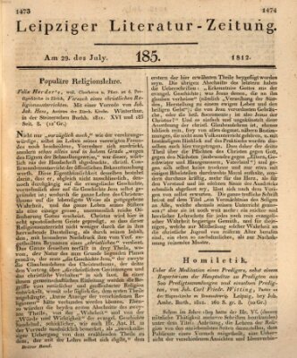 Leipziger Literaturzeitung Mittwoch 29. Juli 1812