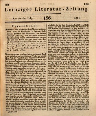 Leipziger Literaturzeitung Donnerstag 30. Juli 1812