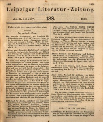 Leipziger Literaturzeitung Freitag 31. Juli 1812