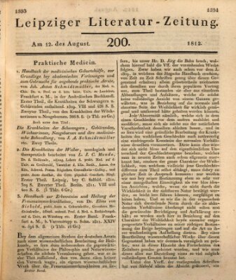 Leipziger Literaturzeitung Mittwoch 12. August 1812