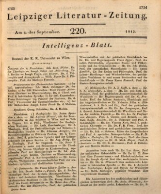 Leipziger Literaturzeitung Freitag 4. September 1812