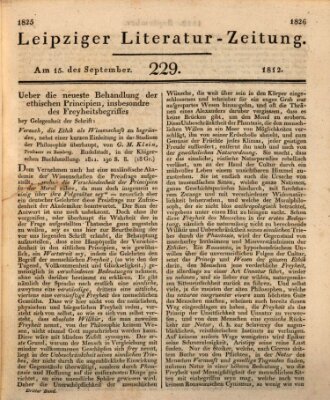 Leipziger Literaturzeitung Dienstag 15. September 1812