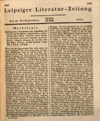 Leipziger Literaturzeitung Freitag 18. September 1812