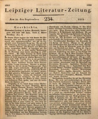 Leipziger Literaturzeitung Montag 21. September 1812