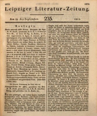 Leipziger Literaturzeitung Dienstag 22. September 1812