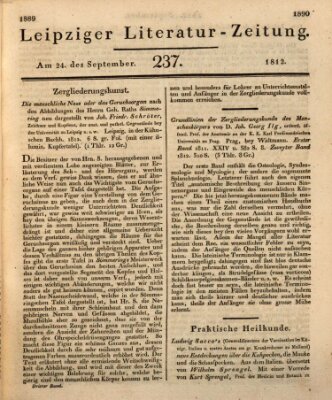 Leipziger Literaturzeitung Donnerstag 24. September 1812