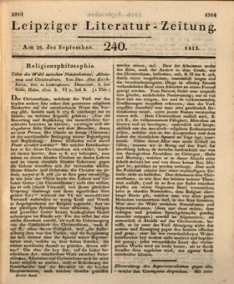 Leipziger Literaturzeitung Montag 28. September 1812