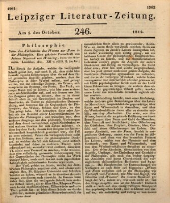 Leipziger Literaturzeitung Montag 5. Oktober 1812