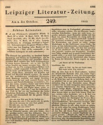 Leipziger Literaturzeitung Donnerstag 8. Oktober 1812