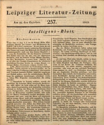 Leipziger Literaturzeitung Freitag 16. Oktober 1812