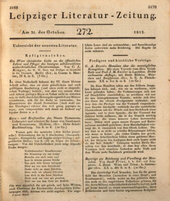 Leipziger Literaturzeitung Samstag 31. Oktober 1812