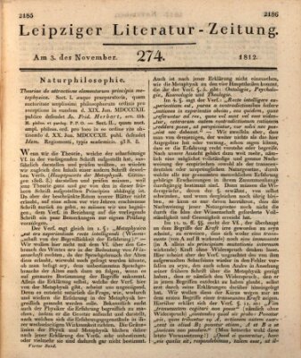 Leipziger Literaturzeitung Dienstag 3. November 1812