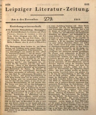 Leipziger Literaturzeitung Montag 9. November 1812