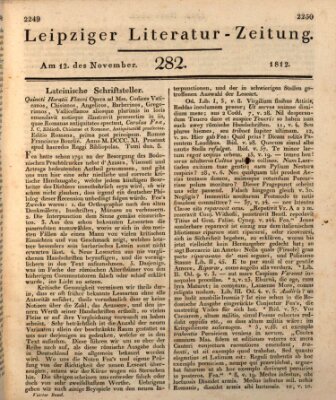 Leipziger Literaturzeitung Donnerstag 12. November 1812