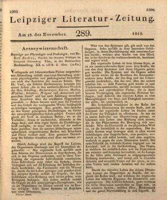 Leipziger Literaturzeitung Donnerstag 19. November 1812