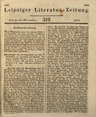 Leipziger Literaturzeitung Mittwoch 23. Dezember 1812