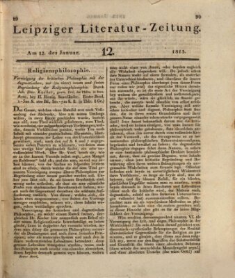 Leipziger Literaturzeitung Dienstag 12. Januar 1813