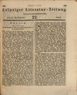 Leipziger Literaturzeitung Freitag 22. Januar 1813