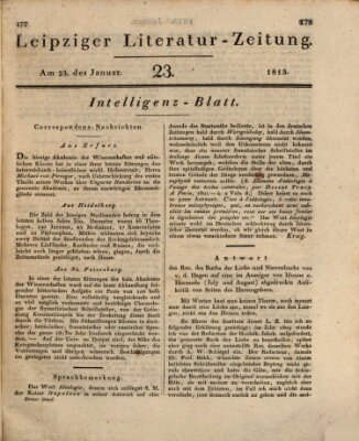 Leipziger Literaturzeitung Samstag 23. Januar 1813