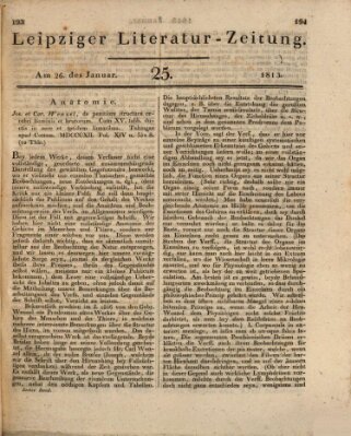 Leipziger Literaturzeitung Dienstag 26. Januar 1813