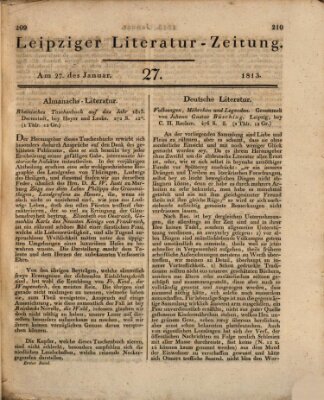 Leipziger Literaturzeitung Mittwoch 27. Januar 1813