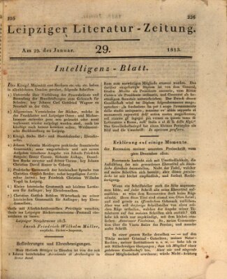 Leipziger Literaturzeitung Freitag 29. Januar 1813