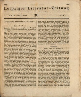 Leipziger Literaturzeitung Samstag 30. Januar 1813