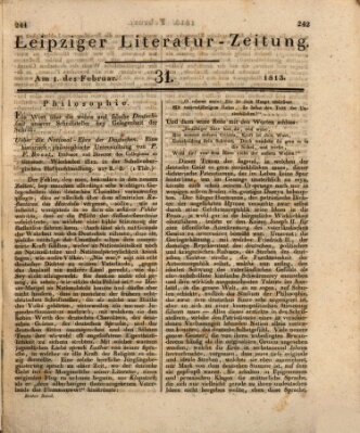 Leipziger Literaturzeitung Montag 1. Februar 1813