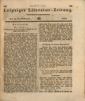 Leipziger Literaturzeitung Donnerstag 11. Februar 1813