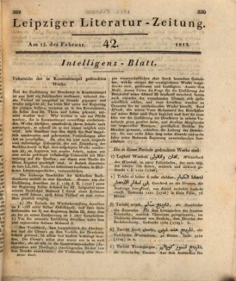 Leipziger Literaturzeitung Freitag 12. Februar 1813