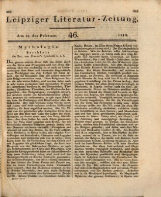 Leipziger Literaturzeitung Dienstag 16. Februar 1813