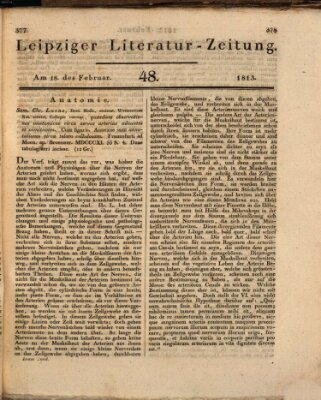 Leipziger Literaturzeitung Donnerstag 18. Februar 1813