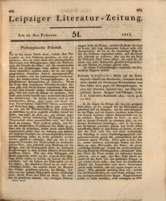 Leipziger Literaturzeitung Montag 22. Februar 1813