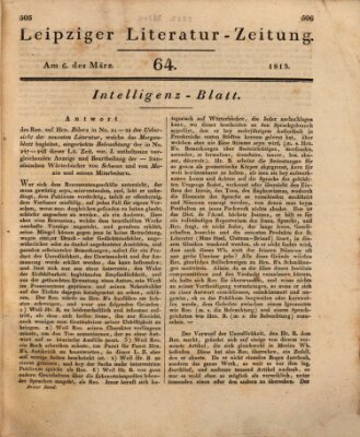 Leipziger Literaturzeitung Samstag 6. März 1813