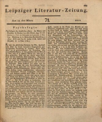 Leipziger Literaturzeitung Montag 15. März 1813