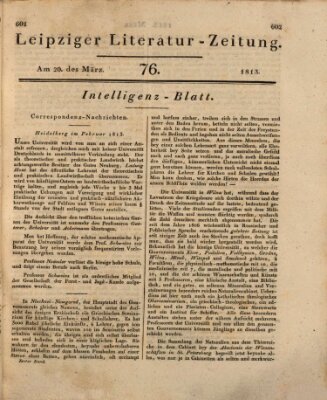 Leipziger Literaturzeitung Samstag 20. März 1813