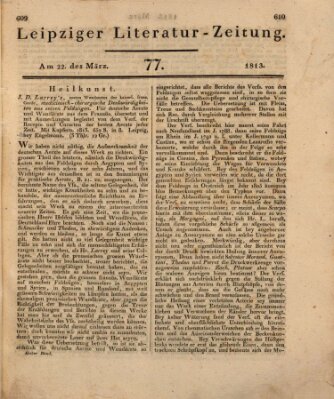 Leipziger Literaturzeitung Montag 22. März 1813