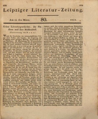 Leipziger Literaturzeitung Donnerstag 25. März 1813