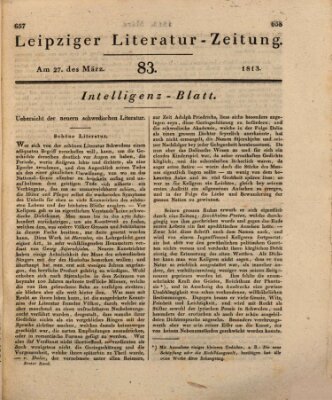 Leipziger Literaturzeitung Samstag 27. März 1813