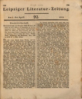 Leipziger Literaturzeitung Mittwoch 7. April 1813