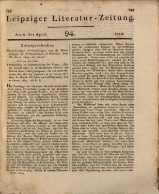 Leipziger Literaturzeitung Freitag 9. April 1813