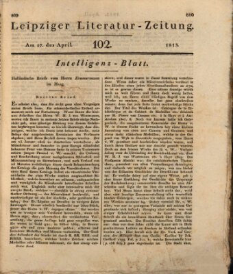 Leipziger Literaturzeitung Samstag 17. April 1813