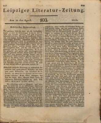 Leipziger Literaturzeitung Montag 19. April 1813