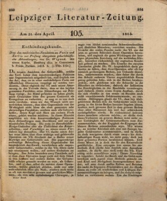 Leipziger Literaturzeitung Mittwoch 21. April 1813