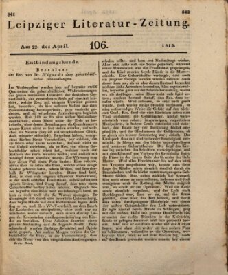 Leipziger Literaturzeitung Donnerstag 22. April 1813