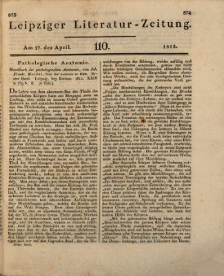 Leipziger Literaturzeitung Dienstag 27. April 1813