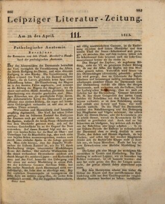 Leipziger Literaturzeitung Mittwoch 28. April 1813